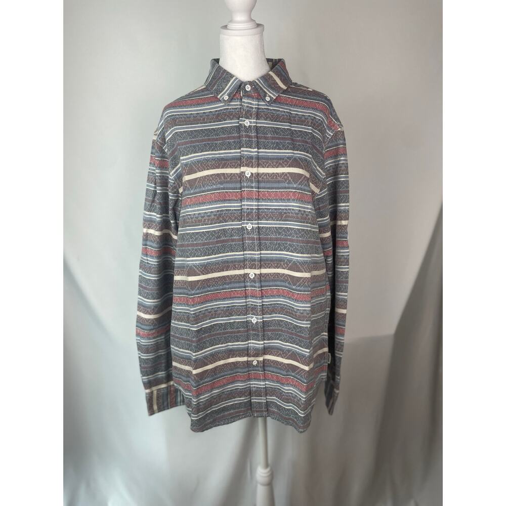 Americanino Classic Fit Sz L Plaid Algodon Button Down Long Sleeve Shirt